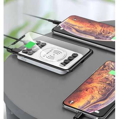 Hot Sale Mini Automatic Adsorption 5000mAh Wireless Charger Li-polymer Battery Powerbank